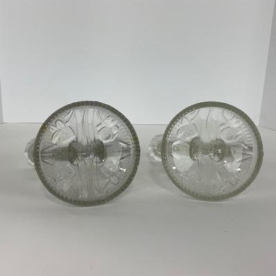 -273- GLASSWARE | Iris & Herringbone Jeanette Glass Co. | Candlesticks