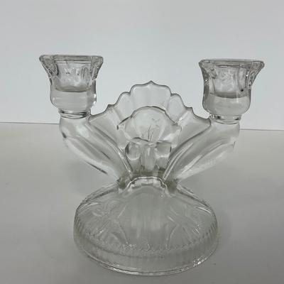 -273- GLASSWARE | Iris & Herringbone Jeanette Glass Co. | Candlesticks