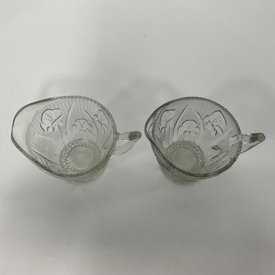 -274- GLASSWARE | Iris & Herringbone Jeanette Glass Co. | Creamers , Sugar, & Sherbet