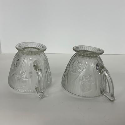 -274- GLASSWARE | Iris & Herringbone Jeanette Glass Co. | Creamers , Sugar, & Sherbet