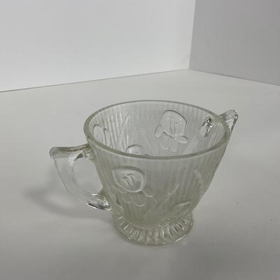 -274- GLASSWARE | Iris & Herringbone Jeanette Glass Co. | Creamers , Sugar, & Sherbet