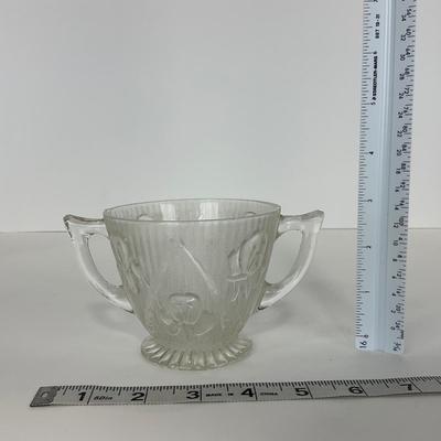 -274- GLASSWARE | Iris & Herringbone Jeanette Glass Co. | Creamers , Sugar, & Sherbet
