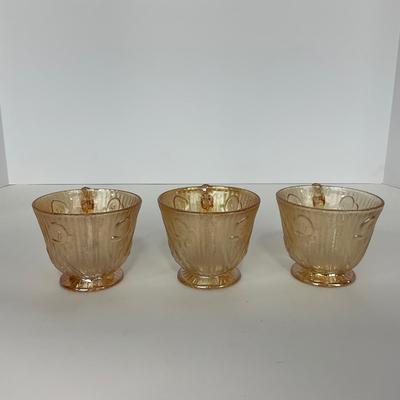 -275- GLASSWARE | Peach Iris & Herringbone Jeanette Glass Co.