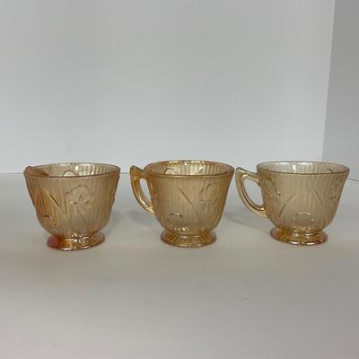 -275- GLASSWARE | Peach Iris & Herringbone Jeanette Glass Co.