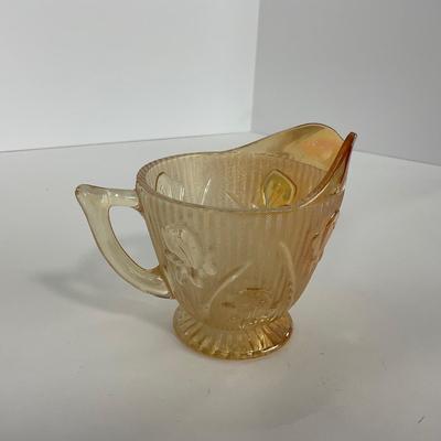 -275- GLASSWARE | Peach Iris & Herringbone Jeanette Glass Co.