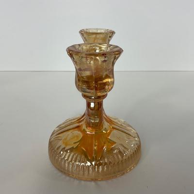 -275- GLASSWARE | Peach Iris & Herringbone Jeanette Glass Co.