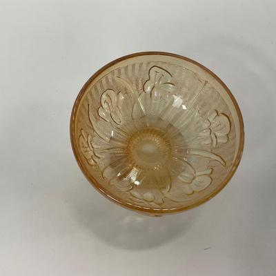 -275- GLASSWARE | Peach Iris & Herringbone Jeanette Glass Co.