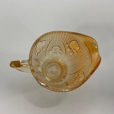 -275- GLASSWARE | Peach Iris & Herringbone Jeanette Glass Co.