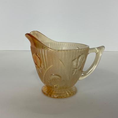 -275- GLASSWARE | Peach Iris & Herringbone Jeanette Glass Co.