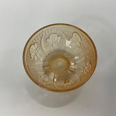-275- GLASSWARE | Peach Iris & Herringbone Jeanette Glass Co.