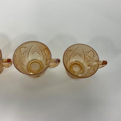 -275- GLASSWARE | Peach Iris & Herringbone Jeanette Glass Co.
