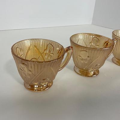 -275- GLASSWARE | Peach Iris & Herringbone Jeanette Glass Co.