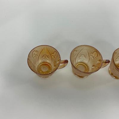 -275- GLASSWARE | Peach Iris & Herringbone Jeanette Glass Co.