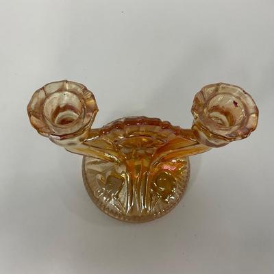 -275- GLASSWARE | Peach Iris & Herringbone Jeanette Glass Co.