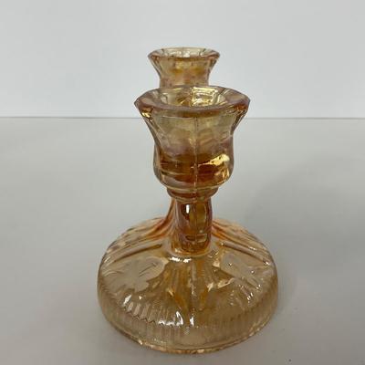 -275- GLASSWARE | Peach Iris & Herringbone Jeanette Glass Co.