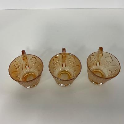 -275- GLASSWARE | Peach Iris & Herringbone Jeanette Glass Co.