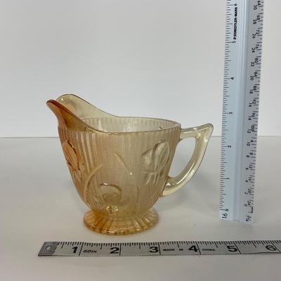 -275- GLASSWARE | Peach Iris & Herringbone Jeanette Glass Co.