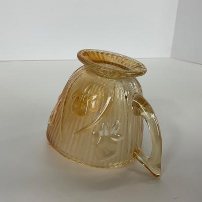 -275- GLASSWARE | Peach Iris & Herringbone Jeanette Glass Co.