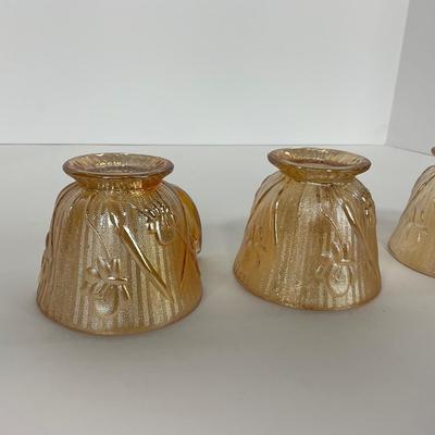 -275- GLASSWARE | Peach Iris & Herringbone Jeanette Glass Co.