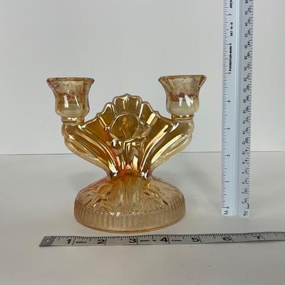 -275- GLASSWARE | Peach Iris & Herringbone Jeanette Glass Co.