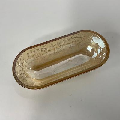 -276- GLASSWARE | Floragold Louisa Jeanette Glass Co. | Cups & Butter Dish Top