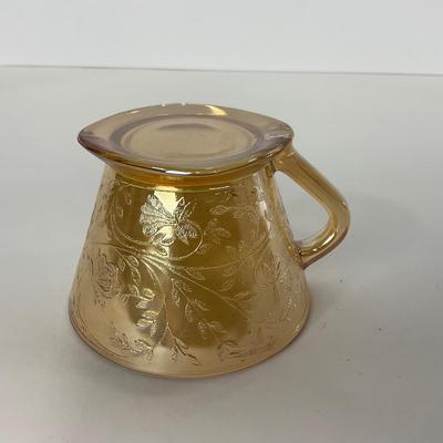 -276- GLASSWARE | Floragold Louisa Jeanette Glass Co. | Cups & Butter Dish Top