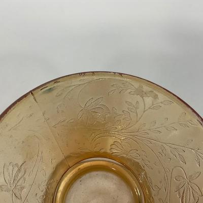 -276- GLASSWARE | Floragold Louisa Jeanette Glass Co. | Cups & Butter Dish Top