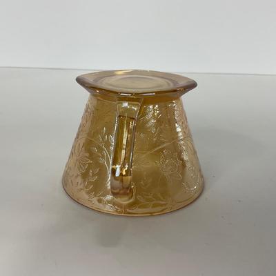 -276- GLASSWARE | Floragold Louisa Jeanette Glass Co. | Cups & Butter Dish Top
