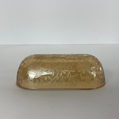 -276- GLASSWARE | Floragold Louisa Jeanette Glass Co. | Cups & Butter Dish Top