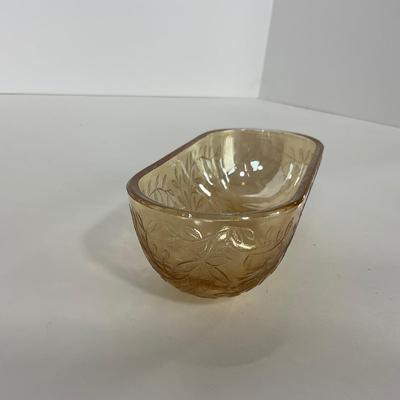 -276- GLASSWARE | Floragold Louisa Jeanette Glass Co. | Cups & Butter Dish Top