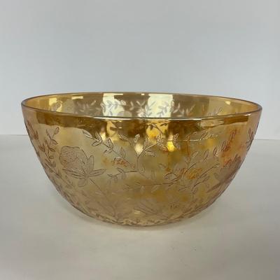-277- GLASSWARE | Floragold Louisa Jeanette Glass Co. | Large Bowl