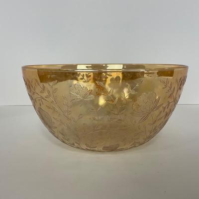 -277- GLASSWARE | Floragold Louisa Jeanette Glass Co. | Large Bowl