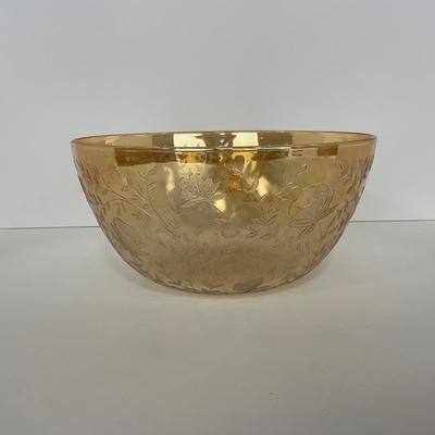 -277- GLASSWARE | Floragold Louisa Jeanette Glass Co. | Large Bowl