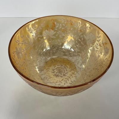 -277- GLASSWARE | Floragold Louisa Jeanette Glass Co. | Large Bowl
