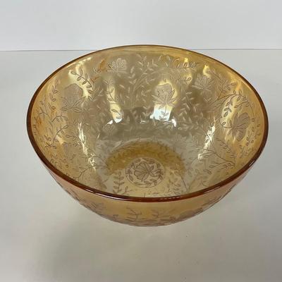 -277- GLASSWARE | Floragold Louisa Jeanette Glass Co. | Large Bowl