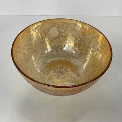-277- GLASSWARE | Floragold Louisa Jeanette Glass Co. | Large Bowl