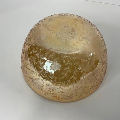 -277- GLASSWARE | Floragold Louisa Jeanette Glass Co. | Large Bowl
