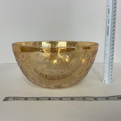 -277- GLASSWARE | Floragold Louisa Jeanette Glass Co. | Large Bowl
