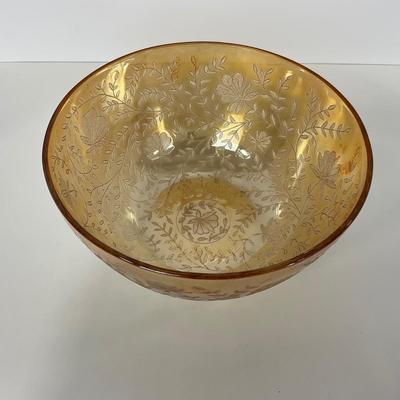 -277- GLASSWARE | Floragold Louisa Jeanette Glass Co. | Large Bowl