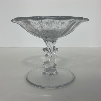 -278- GLASSWARE | Misc. Etched Rose Dishes