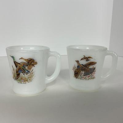 -279- GLASSWARE | Game Birds Fire King Anchor Hocking Glass Co. | Mugs & Ashtray