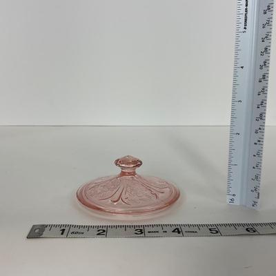 -280- GLASSWARE | Cherry Blossom Jeanette Glass Co. | Sherbets & Covered Sugar