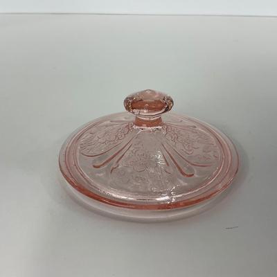 -280- GLASSWARE | Cherry Blossom Jeanette Glass Co. | Sherbets & Covered Sugar