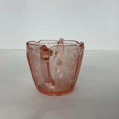 -280- GLASSWARE | Cherry Blossom Jeanette Glass Co. | Sherbets & Covered Sugar