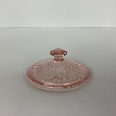 -280- GLASSWARE | Cherry Blossom Jeanette Glass Co. | Sherbets & Covered Sugar