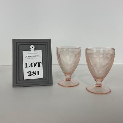 -281- GLASSWARE | Homespun Fine Rib Jeanette Glass Co. | Glasses