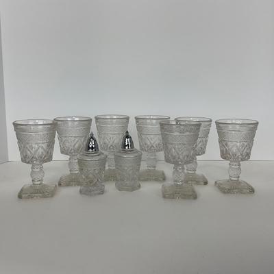 -282- GLASSWARE | Cape Cod Imperial Glass Co. | Cordial And Salt & Pepper Shakers