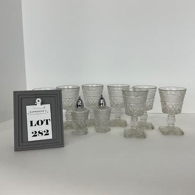 -282- GLASSWARE | Cape Cod Imperial Glass Co. | Cordial And Salt & Pepper Shakers