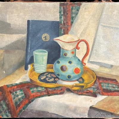 LOT 1 - Painting with Polkadot Pitcher 1935