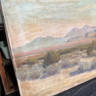 LOT 2 - Antique 1929 George Frederick Gleich Painting - Palm Springs